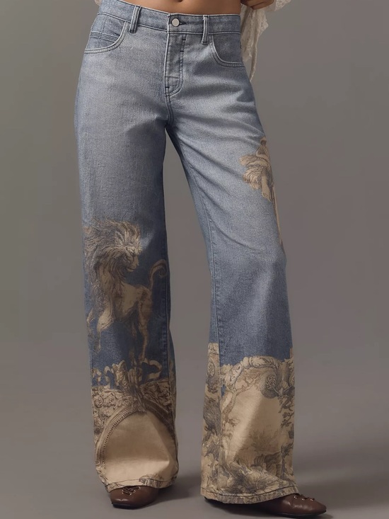 Anthropologie Denim - Anthropologie Greco-Roman print jeans